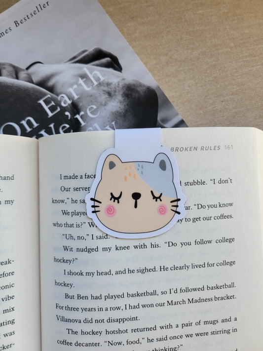 Gray & Orange Cat Magnetic Bookmark