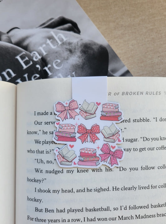 Coquette Bows & Books Magnetic Bookmark