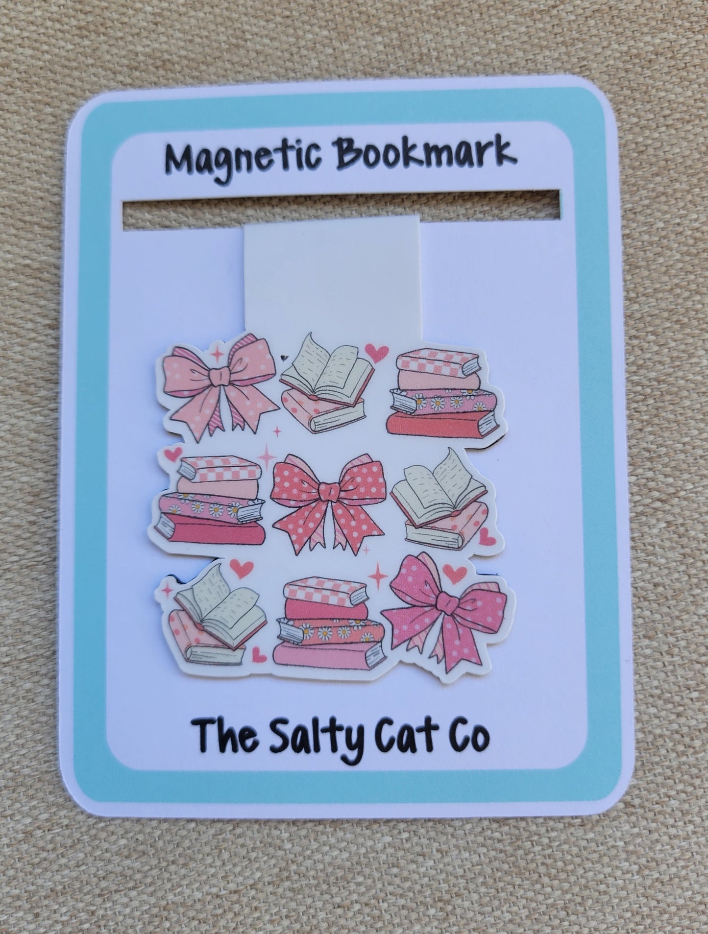 Coquette Bows & Books Magnetic Bookmark