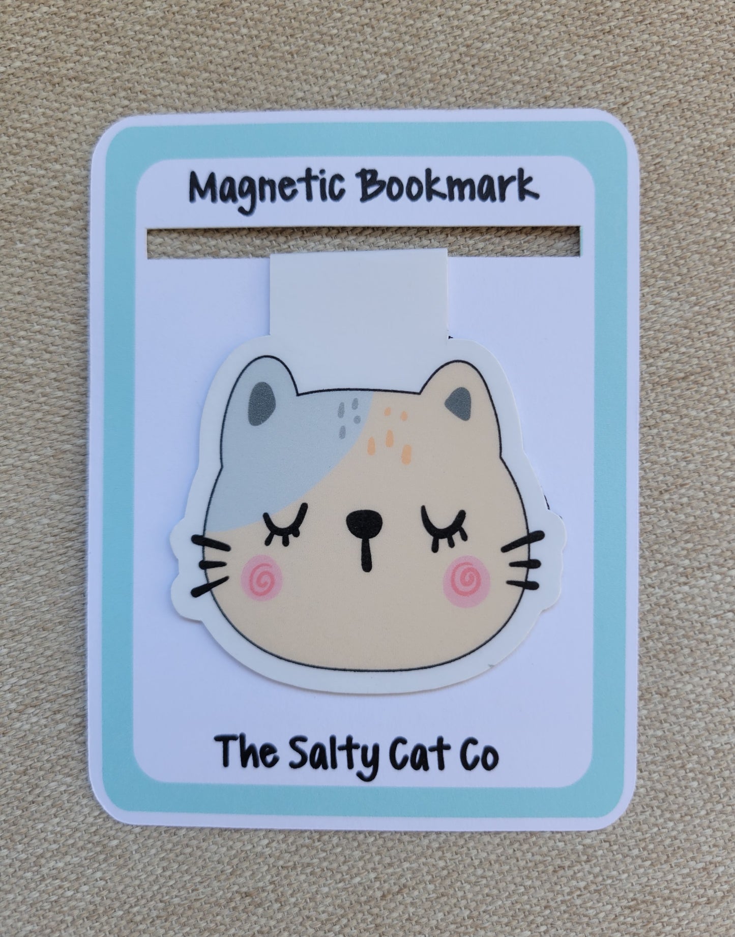 Gray & Orange Cat Magnetic Bookmark