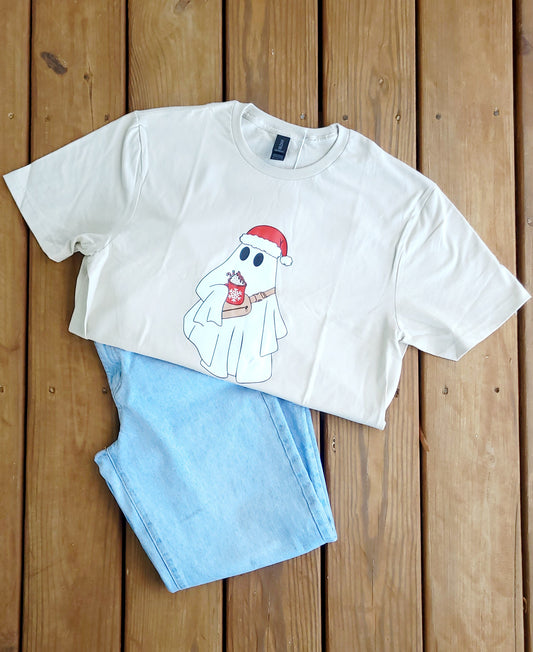 Boujie Christmas Ghost Short Sleeve T-Shirt