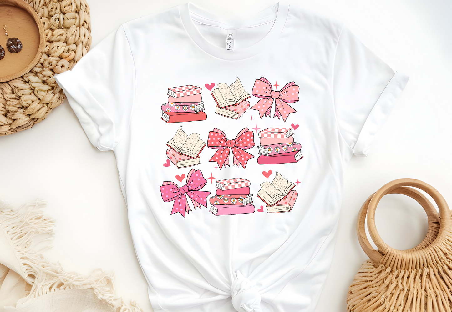 Coquette Bows & Books T-Shirt or Sweatshirt