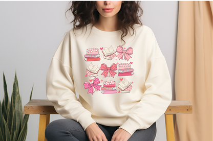 Valentine's Day Coquette Book Lovers Sweatshirt