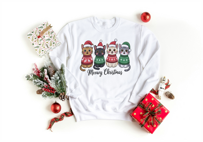 Meowy Christmas Cats Sweatshirt or T-Shirt