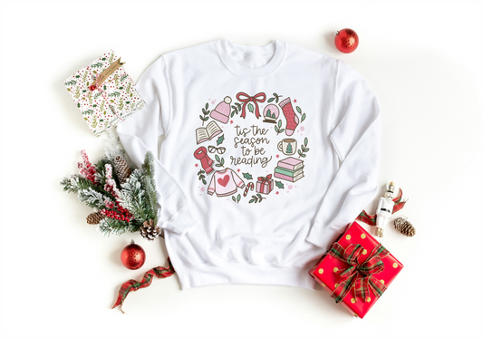 Tis the Season To Be Reading Swirly Sweatshirt
