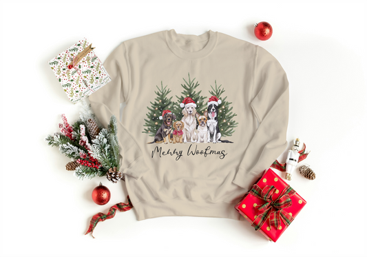 Merry Woofmas Christmas Dogs Sweatshirt