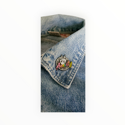 I Came, I Saw, I Had Anxiety so I Left Peace Sign Enamel Pin