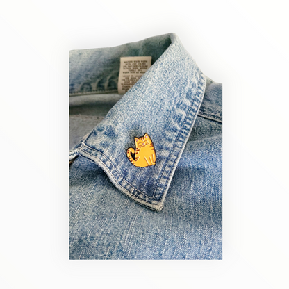 Orange Cat Enamel Pin