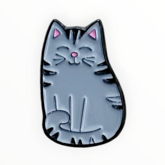 Grey Cat Enamel Pin