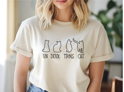 Un Deux Trios Cat T-Shirt or Crewneck