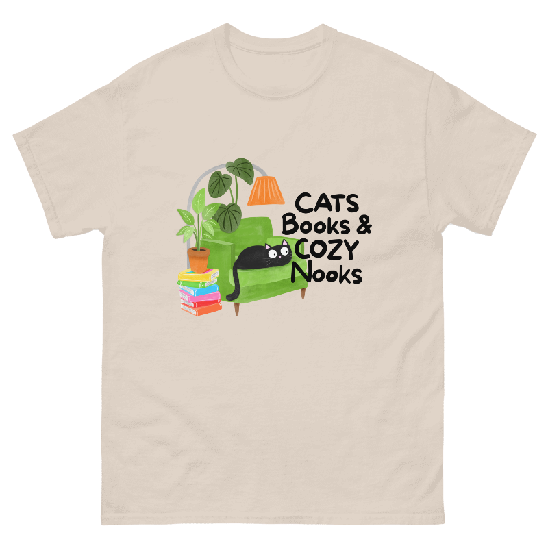 Cat, Books, & Cozy Nooks Short Sleeve Unisex T-Shirt