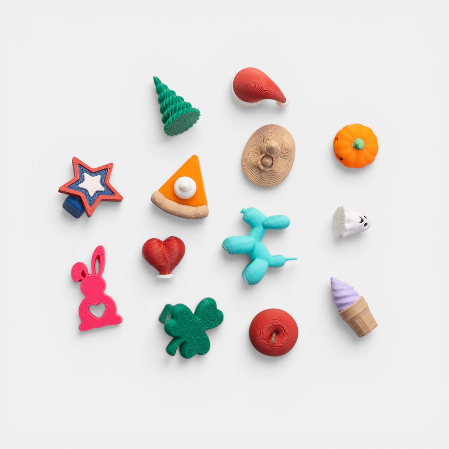 Mini holiday decorations to decorate a mini bookshelf on white background