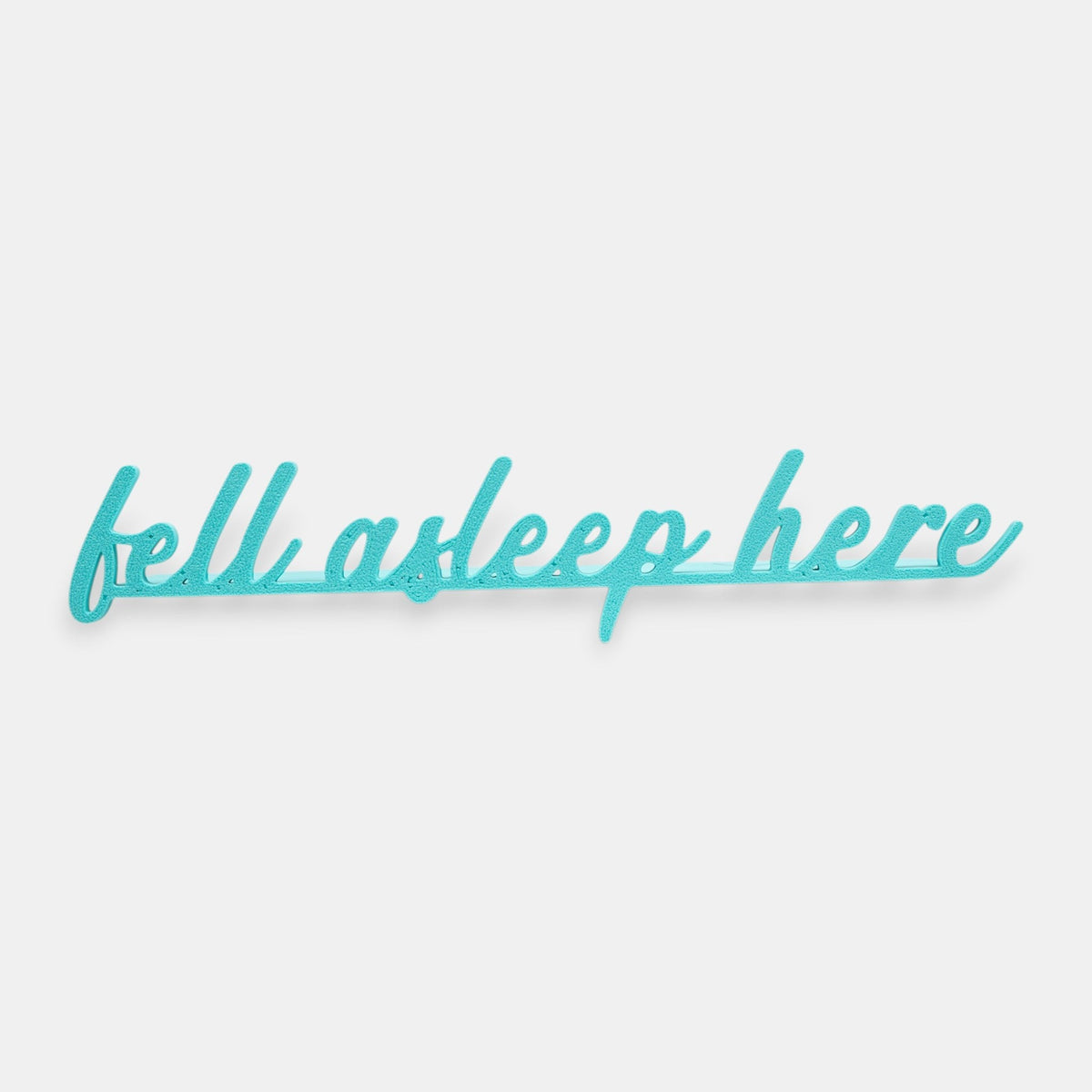 The Salty Cat Co teal Fell Asleep Here bookmark with cursive lettering for book lovers.